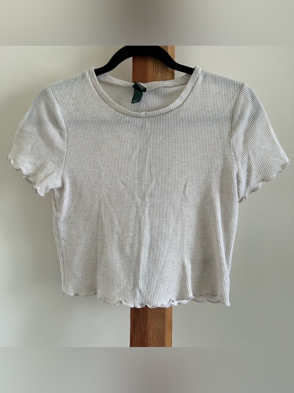 wild fable White Ribbed Short Sleeve Tee